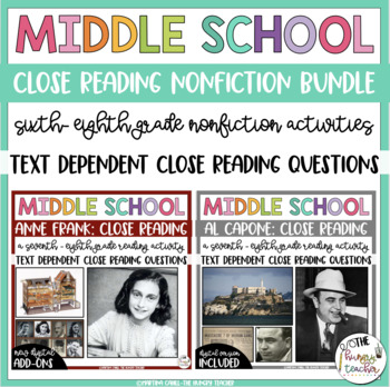 Preview of Middle School Nonfiction Close Reading Passages and Activities
