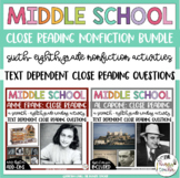 Middle School Nonfiction Close Reading Passages and Activities