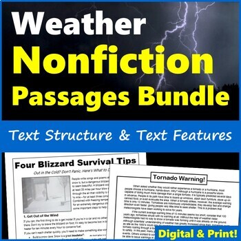 Preview of Middle School Nonfiction Reading Unit - Weather Reading Passages