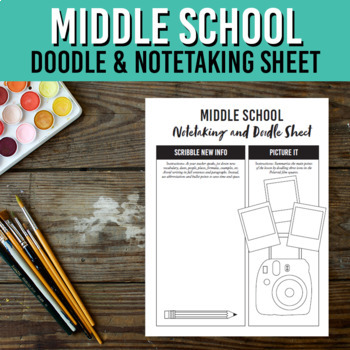 Preview of Middle School Notetaking and Doodle Sheet - Camera Design