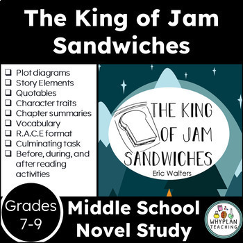 Preview of Middle School Novel Study - The King of Jam Sandwiches - Eric Walters