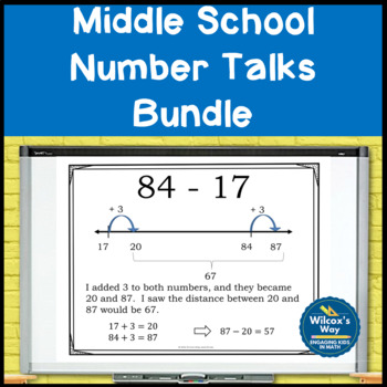 Preview of Middle School Number Talks Bundle Editable