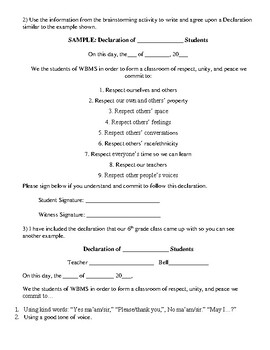 middle school pbis respect lesson plan with printable worksheets