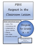 Middle School PBIS Respect Lesson Plan with Printable Worksheets