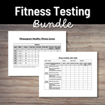 Preview of Middle School PE Fitness Testing & Goal Setting Bundle