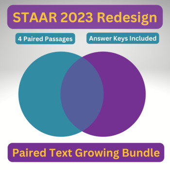 Preview of Middle School Paired Text Growing Bundle | 2023 STAAR Redesign