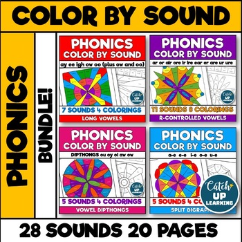 Preview of Phonics Activities for Older Students Color Colour by Sound Science of Reading