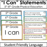 Middle School Physical Education I Can Statements
