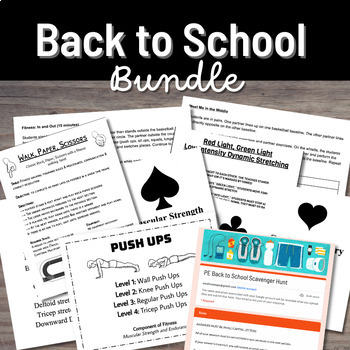 Preview of Middle School PE Back to School Physical Education Activities Bundle