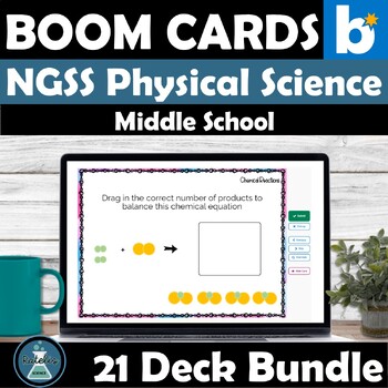 Preview of NGSS Physical Science Review Questions Standardized Test Prep Boom Cards 21 Deck