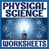 Middle School Physical Science Worksheet Bundle Set
