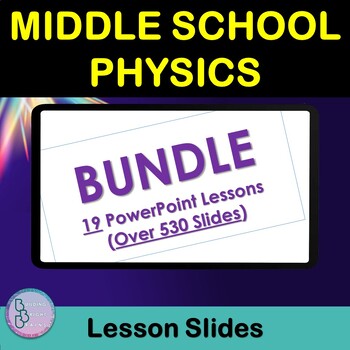 Preview of Middle School Physics Bundle | PowerPoint Lesson Slides | Motion speed Electric