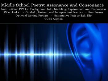 Preview of Middle School Poetry: Assonance and Consonance
