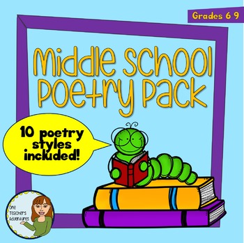 Preview of Middle School Poetry Pack (Grades 5-9) - NO PREP!
