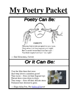 Preview of Middle School Poetry Packet (Excellent for figurative language and poetry)