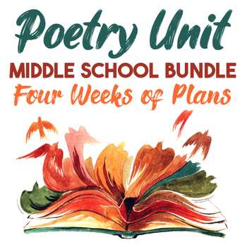 Preview of Middle School Poetry Unit  | 4 Weeks | Poetry Bundle | Analyzing & Writing Poems