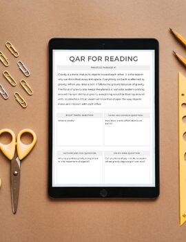Preview of Middle School QAR Lesson Plan | Non-fiction QAR Comprehension | Physical Science