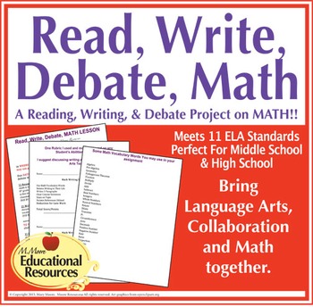 Preview of Math, Read, Write, Debate, Lesson {Editable} - Middle School, High School