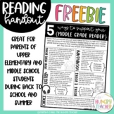 Middle School Upper Elementary Reading Handout for Parents