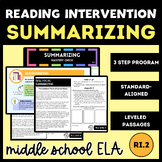 Middle School Reading Intervention Summarizing, RI.2 | Gra