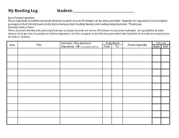 Daily book & Log - Middle School Teacher 's All documents