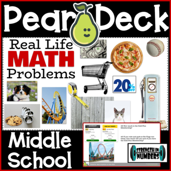 Preview of Middle School Real Life Math Problems - Digital Activity Google Slides/Pear Deck