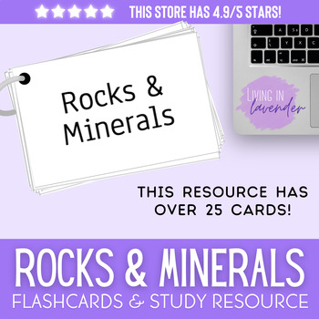 Preview of Middle School Rocks & Minerals Test Prep: Flashcards