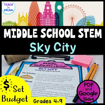 Preview of Middle School STEM Activities | Sky City STEAM Challenge | Grade 5th 6th 7th