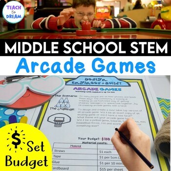 Preview of Middle School STEM Activity | Arcade Game STEAM Task Challenge