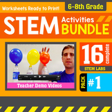 Middle School STEM Activity Challenges 16 Pack #1 (6th, 7t