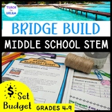 Middle School STEM Task Activity | Bridge Build STEAM challenge