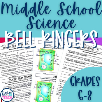 Preview of Middle School Science Bell Ringers | Warm Ups