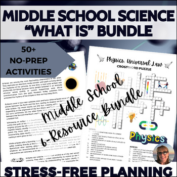 Preview of Middle School Science Bundle Independent Work Sub Plans What is Science Series