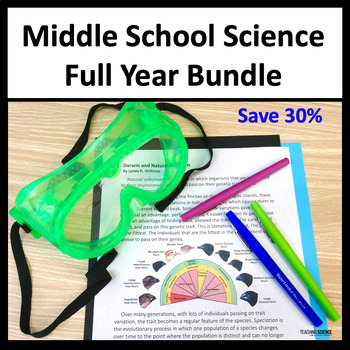 Preview of Middle School Science Curriculum NGSS Aligned Full Year Science Lesson Bundle