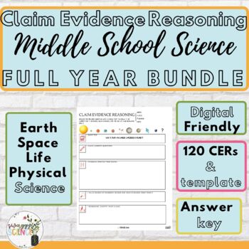 Preview of Middle School Science Claim Evidence Reasoning (CER) Bundle
