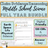 Middle School Science Claim Evidence Reasoning (CER) Bundle