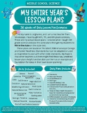 Middle School Science EXAMPLE Weekly Lesson Plans for the 