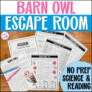 Preview of Middle School Science Reading Escape Room - Escape the Dark Owl Pellets PreLab