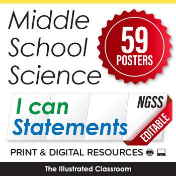 Preview of Middle School Science Posters - I Can Statements for NGSS - BTS Classroom Decor