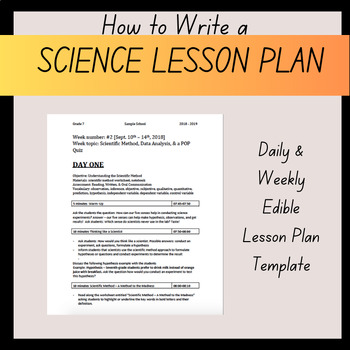 Preview of General Science Lesson Template for Middle School