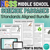 Middle School Science NGSS Standards Aligned Reading Passa