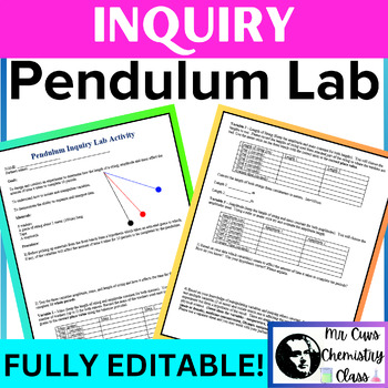 Preview of Middle School Science, Physical Science, Basic Physics - Inquiry Pendulum lab