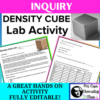 Preview of Middle School Science, Physical Science, Density Cube Inquiry Lab