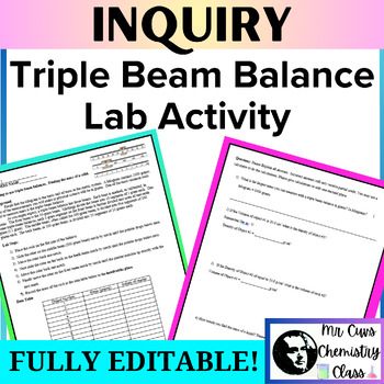 Preview of Middle School Science Measurement Triple Beam Balance Inquiry Lab Activity