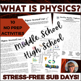 Middle School Science Physics Energy, Work, & Power Sub Pl