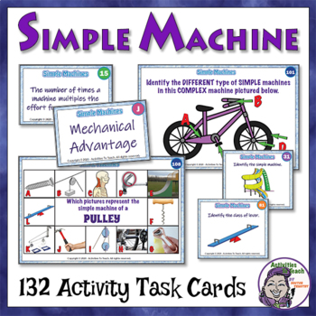 Preview of Middle School Science: Simple Machines | Task Cards - 130+ Cards in Deck