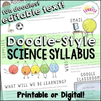 Preview of Science Syllabus | Classroom Procedures | Middle School | Doodle Syllabus
