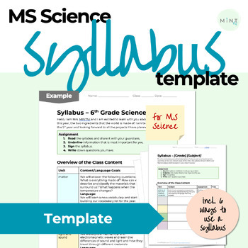 Preview of Middle School Science Syllabus Template