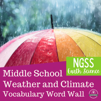 Preview of Middle School Science Weather and Climate Word Wall NGSS Earth Science