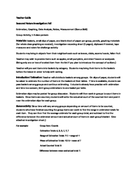 Preview of Middle School Seasonal Nature Math Investigation Fall Data Analysis and Ratios